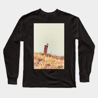 Stonechat Bird on Post Long Sleeve T-Shirt